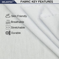Tissu piqué personnalisable Delantex pour sublimation, respirant, séchage rapide, tricoté, aspect daim, poids moyen, 65% polyester