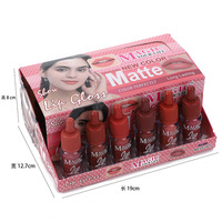 24 pièces/boîte 6 couleurs nouveau best-seller rouge à lèvres bouteille de lait 6 couleurs liquide brillant à lèvres mat antiadhésif tasse rouge à lèvres en gros