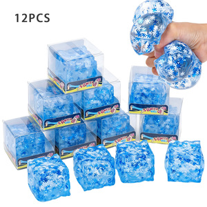 Cubo de Agua Transparente TPR Maltosa, Juguete Sensorial Antiestrés, Bola de Nieve Elástica para Aliviar el Estrés - Product Image 2