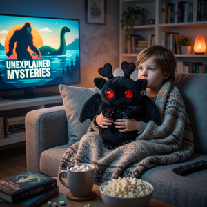 Peluche Personalizado de <span class=keywords><strong>Mothman</strong></span> Espeluznante con Ojos Rojos y Detalle de Corazón para Decoración y Regalo con Temática de Misterio - Product Image 1