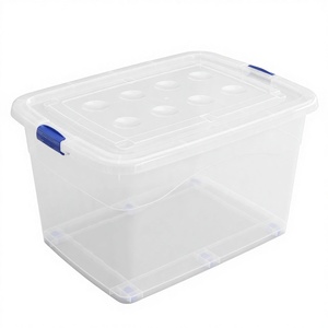 Boîte de rangement en plastique PP écologique 67*48.5*39cm, portable, anti-poussière, anti-humidité, organisateur de jouets pour enfants, articles ménagers - Product Image 1