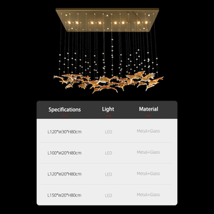 Lámpara de Araña para Comedor, Diseño de Hoja de Arce, Cristal, para Isla de Cocina, Mesa de Comedor, Lámpara Colgante para Sala de Estar Tipo Dúplex o Loft - Product Image 5