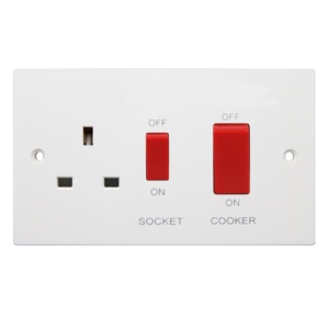 UK Standard 45A <strong>Cooker</strong> <strong>Control</strong> <strong>Unit</strong> for Home and Office Switches &amp; Sockets - Product Image 1