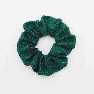 Sıcak satış lüks düğün saç aksesuarları katı renk Rhinestone Scrunchies yüksek kalite çevre dostu özelleştirilebilir kumaş - Product Image 5