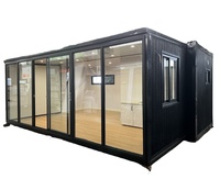 Maison conteneur en acier extensible de 20 pieds et 40 pieds, villa préfabriquée pliable en bois avec panneau sandwich pour utilisation en kiosque de bureau