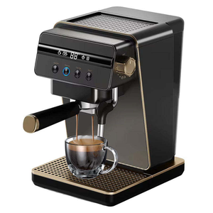 Macchina per Caffè Espresso Anbolife con Display Digitale, Controllo Temperatura NTC, Serbatoio <span class=keywords><strong>d</strong></span>'Acqua da 1,2L, Design Retrò Dorato - Product Image 3