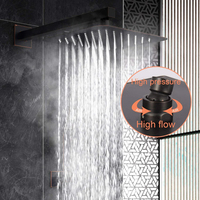 Fabricant personnalisé Ensembles de robinets de douche Système de douche à effet pluie complet de 16 pouces Valve tout en métal incluant Bronze huilé