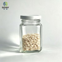 Stoples Kaca Persegi Dinding Lurus Multi-ukuran 200ml untuk Selai, Marmalade, Selai Kacang, Makanan Penutup, dan Kemasan Set Hadiah