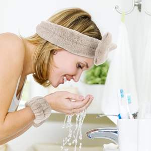 Ensemble de bandeaux et bracelets de spa, bandeaux et bracelets <span class=keywords><strong>pour</strong></span> le lavage du visage, le maquillage, les soins de la peau, accessoires de soins capillaires et cutanés - Product Image 3