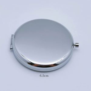Miroir compact en métal rose et noir de 65 mm, logo personnalisé, miroir de poche - Product Image 4