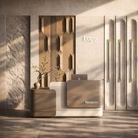 Comptoir de réception moderne et minimaliste pour bureau, salon, spa, hôtel, blanc