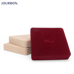High Quality Custom Luxury Velvet Jewellery Necklace Gift Boxes Packaging Softly Ribbon Jewelry Velvet Storage Box