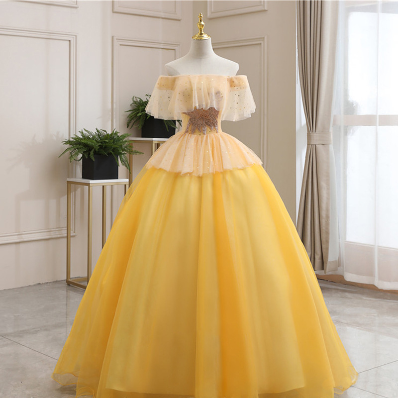 Shop Our Yellow Luxury Beaded Corset Ball Gowns for Sweet 16 Shop Our Yellow Luxury Beaded Corset Ball Gowns for Sweet 16