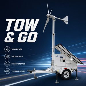 Remorque d'alimentation mobile hybride éolien-solaire pour station de base télécom, système hors réseau avec stockage de batterie GW Mobile 1210 - Product Image 2
