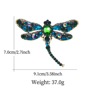 Weiman High Quality Large Crystal <strong>Dragonfly</strong> Brooch Assorted Colors Fashion Ornament Decor <strong>Jewelry</strong> for Children's Wedding Alloy - Product Image 2