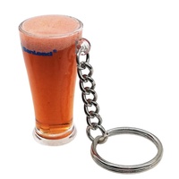 Porte-clés en acrylique personnalisé avec logo, verre à vin en cristal, effet bulles flottantes, sable de neige, liquide, pour cadeaux promotionnels tendance