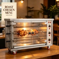Machine à rôtir commerciale au gaz pour poulet, four à 4 broches, gril pour restaurant