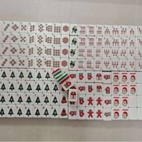 Set Mahjong Amerika Premium 160 Pcs Ubin 1.2 Inci 4 Lapis Kotak Perjalanan Pink dengan Rak, Papan Skor, Dadu untuk Natal