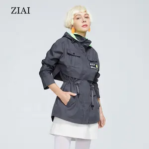 Vendita calda occidentale popolare impermeabile giacca a vento casuale delle donne della molla di modo giacca a doppio petto mid-lunghezza trench cappotti