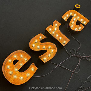 Décoration personnalisée Ampoules à Led Vintage Rouillé 3D Lettre Canal Lettres Chapiteau Métallique Lettres Lumineuses - Product Image 1