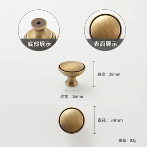 Tay nắm tủ bằng đồng thau nguyên khối cổ điển, kiểu hiện đại, dùng cho tủ, ngăn kéo, đồ nội thất, nhà bếp - Product Image 6