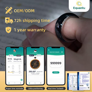 Nuevo Anillo Inteligente Equantu QB708 de Acero Inoxidable 2026 con Contador de Zikr, Sincronización con App, Alerta de Vibración para 5 Horas de Oración, Anillo Tasbeeh - Product Image 4