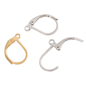 Golden D - Shaped Ear <b>Hooks</b>, Oval Ear <b>Hooks</b>, French <b>Earrings</b>, French <b>Hook</b> Ear Clips, DIY Jewelry Accessories - Product Image 5