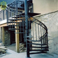 Escalier en colimaçon en fer forgé préfabriqué pour grenier, conception de garde-corps, escaliers circulaires pour les Philippines