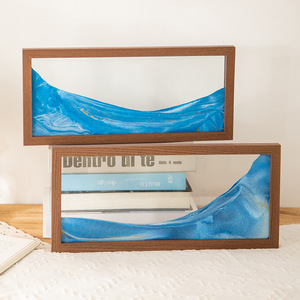 Marco de fotos minimalista moderno con diseño de reloj de arena para la mesa del pasillo, mueble para TV, decoración del hogar, marco de fotos de madera. - Product Image 3