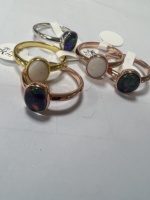 Offre Spéciale accessoires de bijoux sur mesure Bague étanche en plaqué or 18 carats avec opale de laboratoire
