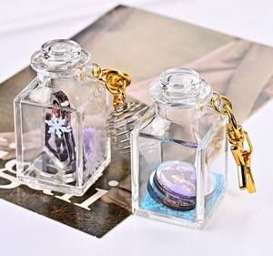 Vigreat grosir kreatif minyak akrilik cair <span class=keywords><strong>Anime</strong></span> Shaker gantungan kunci Berharap botol Keyrings hadiah lucu - Product Image 1