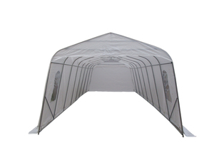 Abri de voiture portable gris imperméable de qualité supérieure, abri de voiture robuste en PVC avec porte enroulable pour le stockage des voitures - Product Image 4