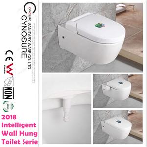 WC intelligent suspendu au mur avec couvercle de siège à fermeture et chasse d'eau automatiques - Product Image 2