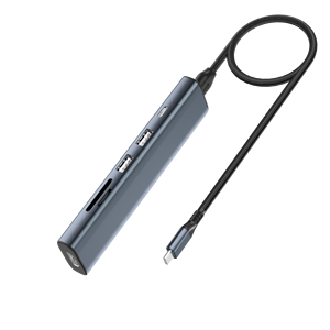 6 trong 1 <span class=keywords><strong>USB</strong></span> C HUB <span class=keywords><strong>Adapter</strong></span> cho Macbook Pro Loại C để HDMI Dongle Tương thích cho máy tính xách tay thiết bị 4K 30Hz PD dài cáp - Product Image 1