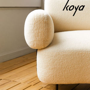 Chaise moderne Japandi en tissu <span class=keywords><strong>Fauteuil</strong></span> rembourré de loisirs pour salon Petit <span class=keywords><strong>fauteuil</strong></span> lounge Teddy Bounce blanc - Product Image 4