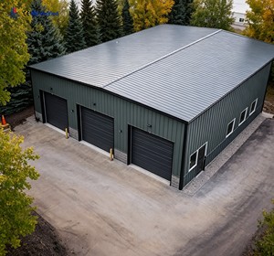 Factory Direct Custom Size Residential Steel Garage, <b>UV</b> & Snow Resistant Multi-Bay Backyard Workshop Storage Barn - Product Image 1