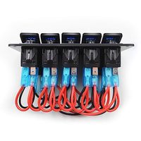12v 24v 5 Gang Smart Rocker Switch Panel Couvercle étanche On Off Light Interrupteur à bascule