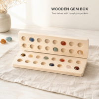 Boîte à bijoux en bois massif faite à la main, organiseur de bureau en bambou, rangement pour maquillage, support en bois dans un emballage en boîte, boîte à bijoux en bois