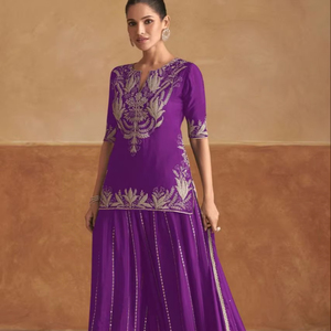 Chinon seda diseñador Salwar Kameez en vestido de precio al por mayor con traje Dupatta boda fiesta India producto a granel - Product Image 1