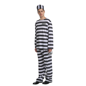 DIXU Adulte Hommes Prisonnier Costumes Halloween Fête Déguisement Cosplay Prisonnier Costume - Product Image 5