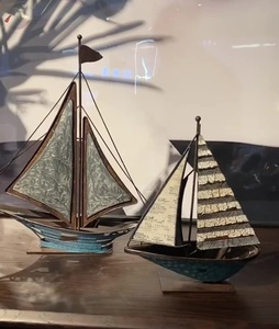 Scandinavian sắt thuyền buồm đồ trang trí mộc mạc cũ kim loại trang trí nội thất cho văn phòng bàn phòng khách TV tủ tường nghệ thuật - Product Image 4