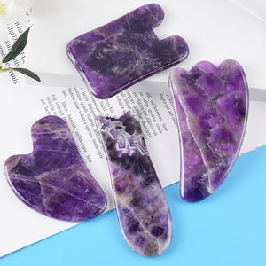 Huiying - Piedras de <span class=keywords><strong>Guasha</strong></span> de Amatista China Personalizadas, Antienvejecimiento, Variedad de Formas, Herramientas de Masaje Gua Sha - Product Image 1
