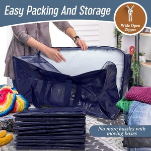 Sacs de rangement pliables en PE/PP tissé, extra-larges, robustes et durables, compressés sous vide, écologiques, pour vêtements et salle de bain - Product Image 4