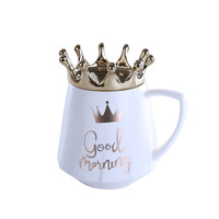 Nordic Creative Crown Cup Mobile Holder Tasse en céramique légère de luxe pour café lait thé pour cadeaux