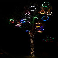 Kreisförmige LED-Wunsch ring leuchten Wasserdichte farbige Lichterketten im Freien für dekorative Straßen baum beleuchtung