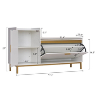 Armoire à chaussures moderne en bois fermée anti-poussière assis étagère à chaussures banc crème entrée pile pour l'entrée