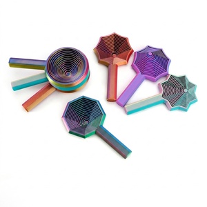 Feeron Jouet anti-stress télescopique en PLA imprimé en 3D, multicolore, en forme de tour hexagonale spirale, gadget tactile géométrique à pousser-tirer - Product Image 1
