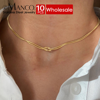eManco 10PCS Collier délicat en acier inoxydable avec chaîne serpent et nœud, style minimaliste doré, pour femme, idéal pour le quotidien et les tenues de rendez-vous