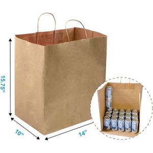 Large Ultra Wide Kraft Paper <b>Bags</b> with Twisted Handle Perfect for Restaurant Takeouts Parties Baby Shower Shopping Paper <b>Bags</b> - Product Image 5