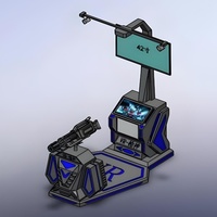 Jeu de tir en réalité virtuelle 9D, simulateur Gatling, ensemble de plateforme PC en plastique et métal pour intérieur, casque VR DP E3, certifié CE, 7x24